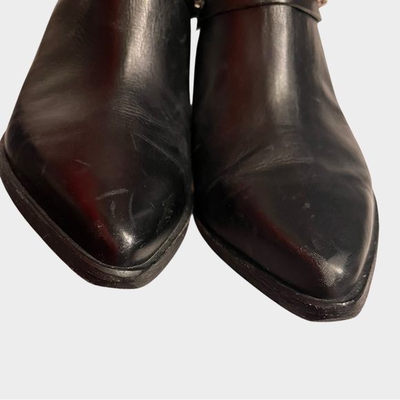 GOLO Woody Noir Black Leather Women's Shoes Mule Booties Size 9 studded western - Picture 7 of 11